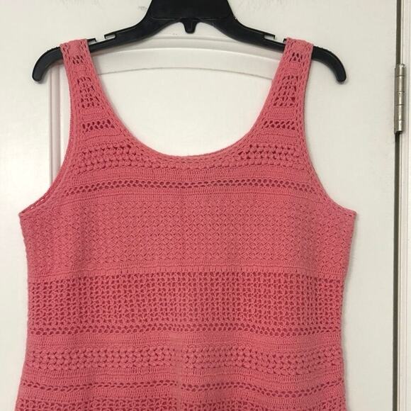 Vintage Y2K White Stag Pink Crochet Summer Cropped Top XL Festival Concert - Picture 3 of 10